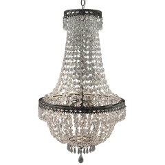 CRYSTAL CHANDELIERS ANTIQUE SILVER LOOK 3 LIGHTS 75 